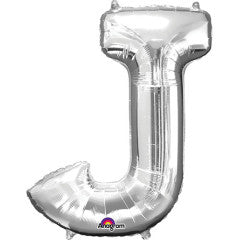 34 inch LETTER J - ANAGRAM - SILVER