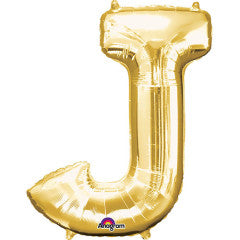 34 inch LETTER J - ANAGRAM - GOLD