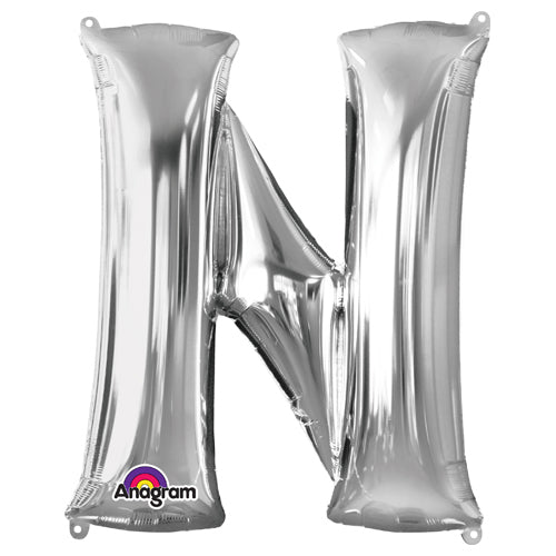 34 inch LETTER N - ANAGRAM - SILVER