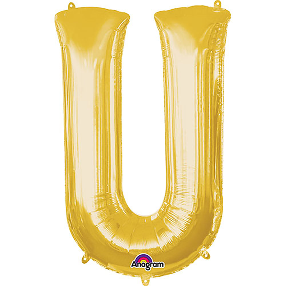 34 inch LETTER U - ANAGRAM - GOLD
