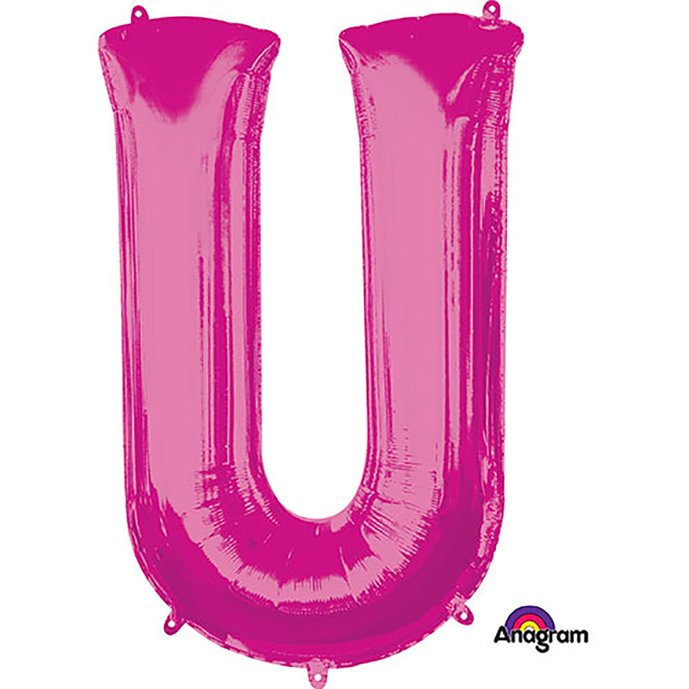 34 inch LETTER U - ANAGRAM - PINK
