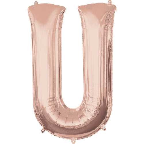 34 inch LETTER U - ANAGRAM - ROSE GOLD