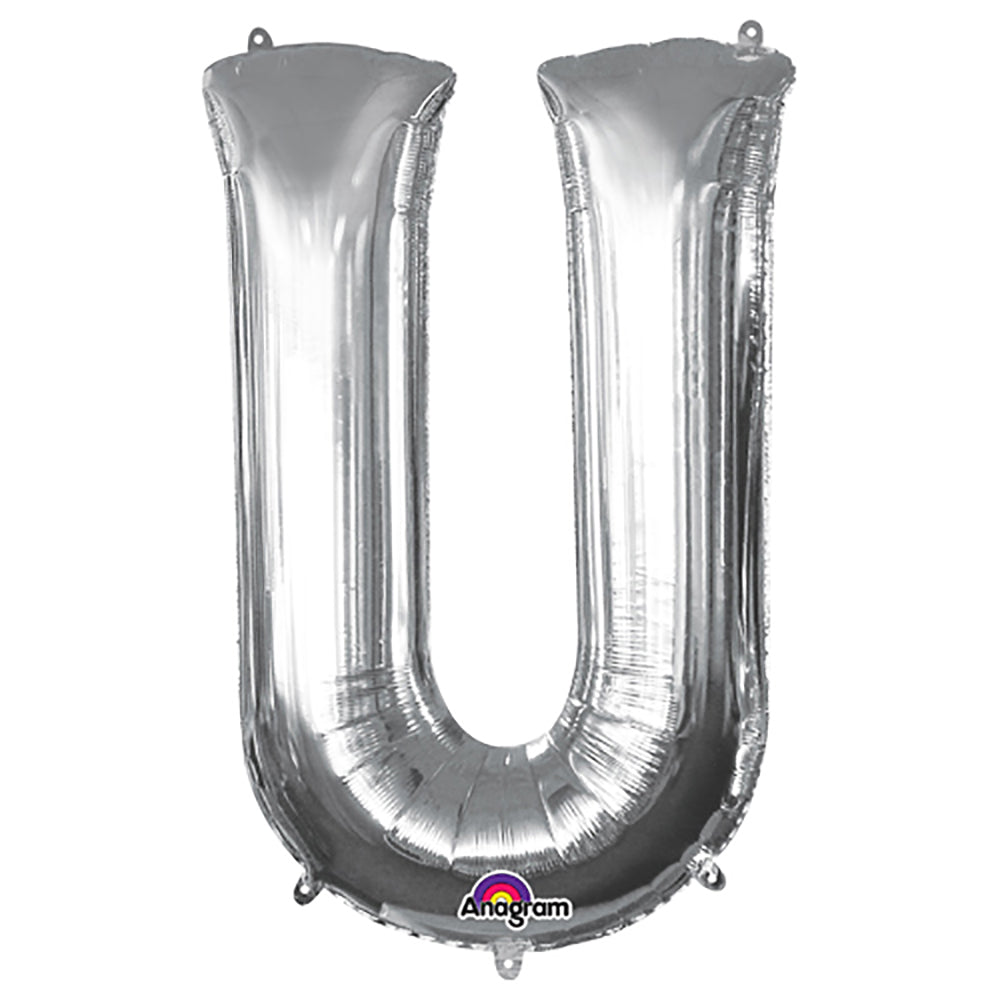 34 inch LETTER U - ANAGRAM - SILVER