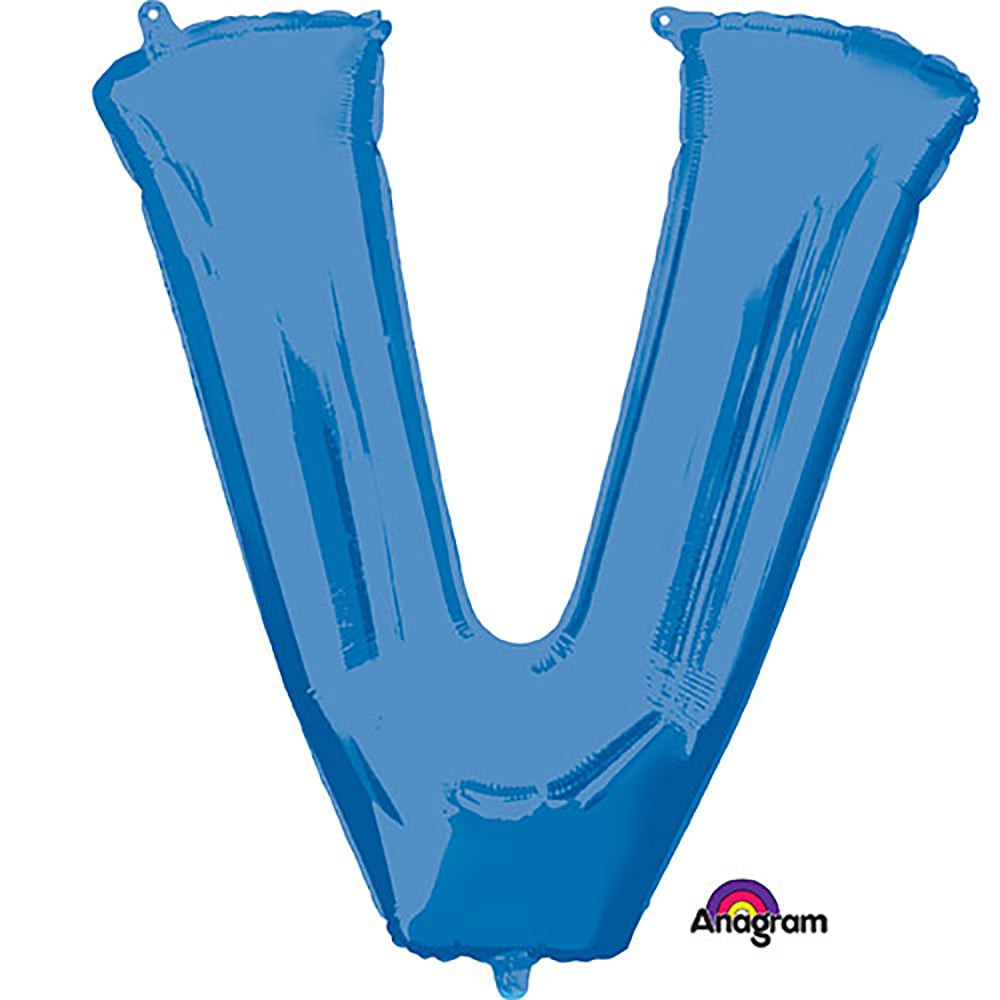 34 inch LETTER V - ANAGRAM - BLUE