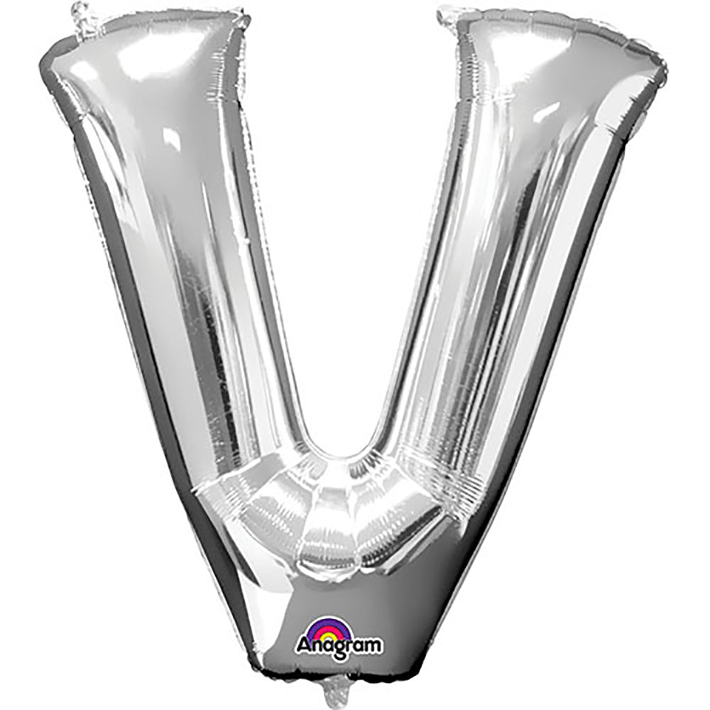 34 inch LETTER V - ANAGRAM - SILVER